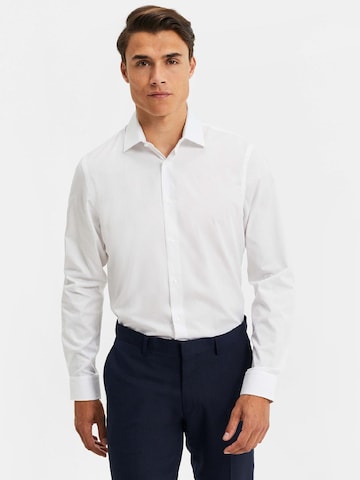 Coupe regular Chemise business WE Fashion en blanc : devant