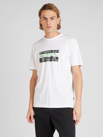 T-Shirt 'Bossticket' BOSS en blanc : devant