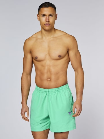 CHIEMSEE Athletic Swim Trunks in Green: front