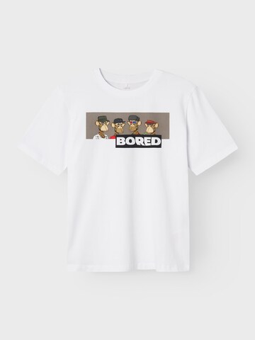 NAME IT Shirts 'Bored Ape' i hvid