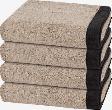 Cawö Handdoek 'Lifestyle Splash' in Beige: voorkant