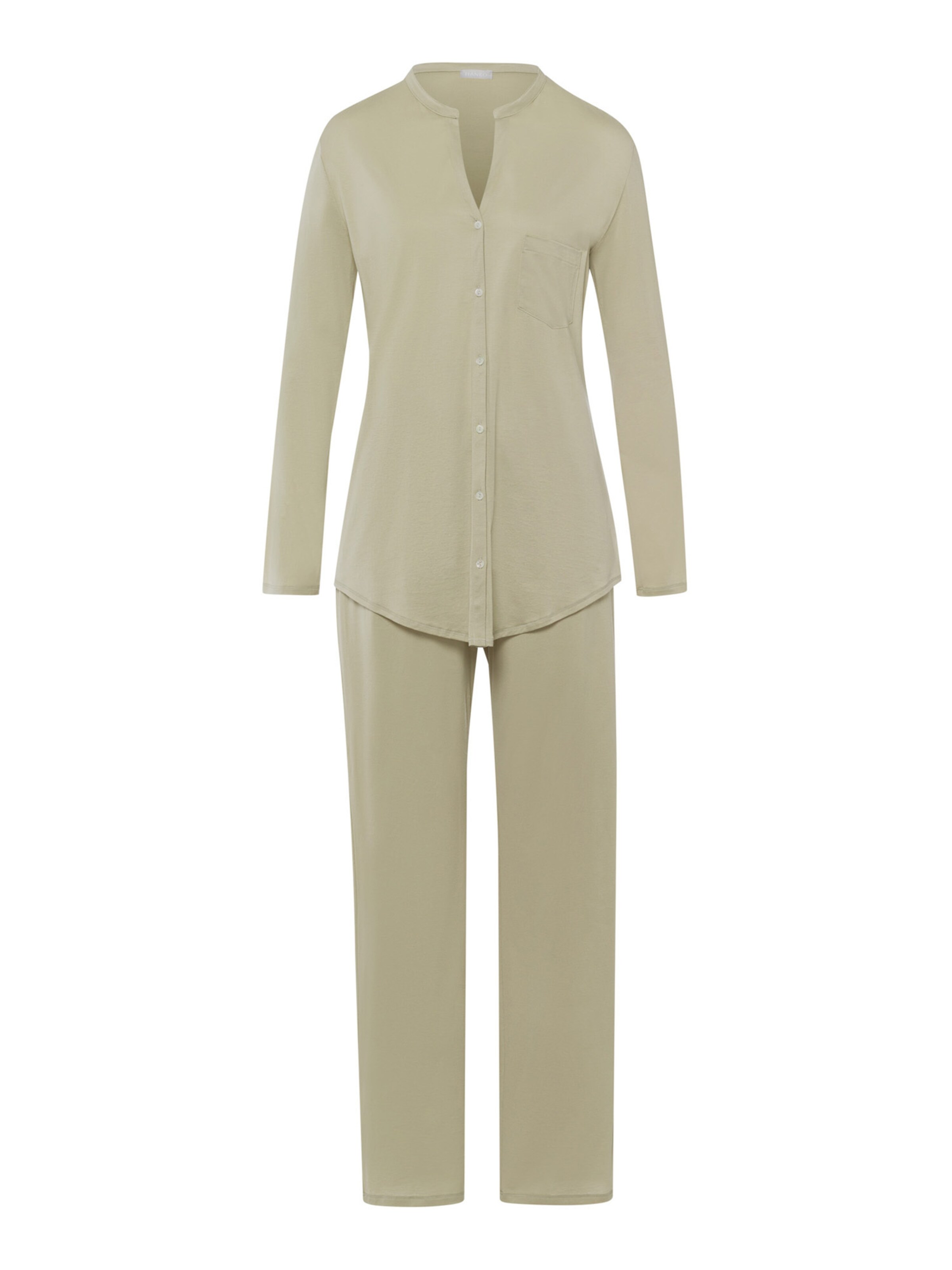 Hanro - Pijama ' Cotton Deluxe ' em bege: frente