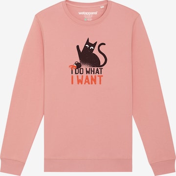 Felpa ' Cat ' di Watapparel in rosa: frontale