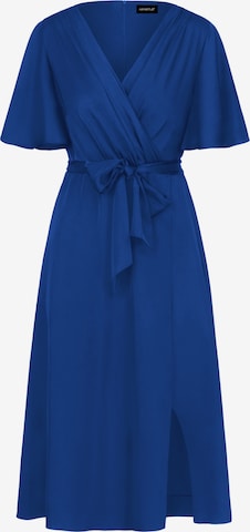 APART Midi-Satinkleid in Blau: Vorderseite
