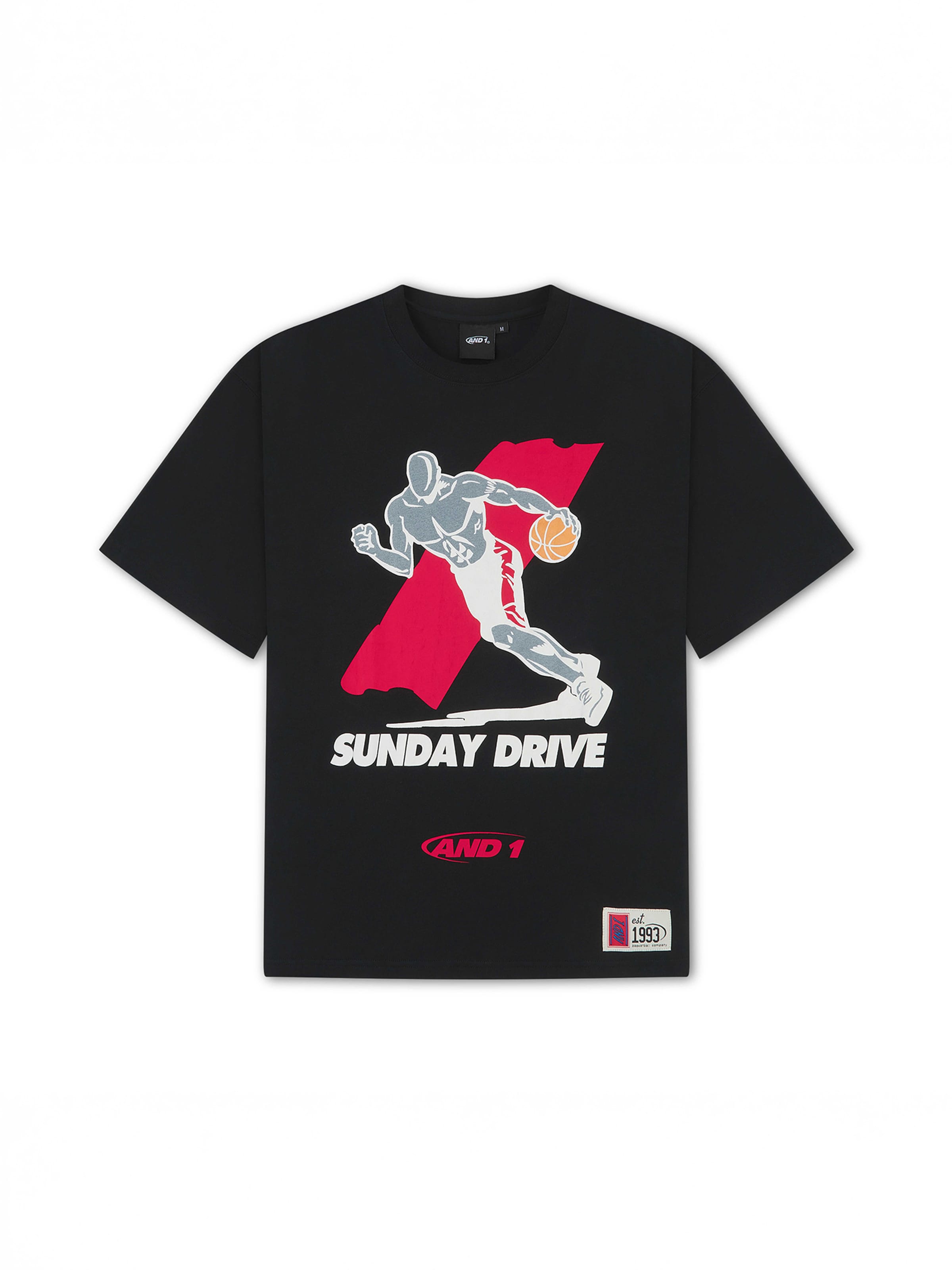 AND1 T-shirt 'Core Sunday Drive' i svart: framsida