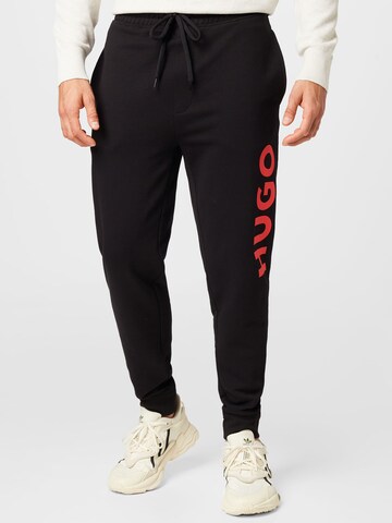 Tapered Pantaloni 'Dutschi' di HUGO in nero: frontale