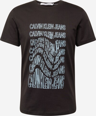 Calvin Klein Jeans T-Krekls, krāsa - pasteļzils / melns, Preces skats