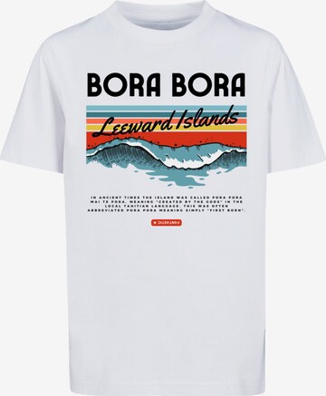 T-Shirt 'Bora Bora Leewards Island' F4NT4STIC en blanc : devant