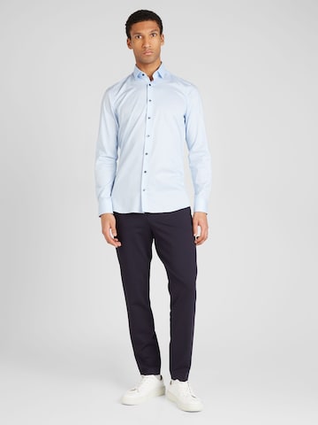 OLYMP Slim fit Zakelijk overhemd 'Level 5' in Blauw