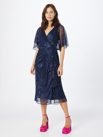 Robe de cocktail Adrianna Papell en bleu : devant