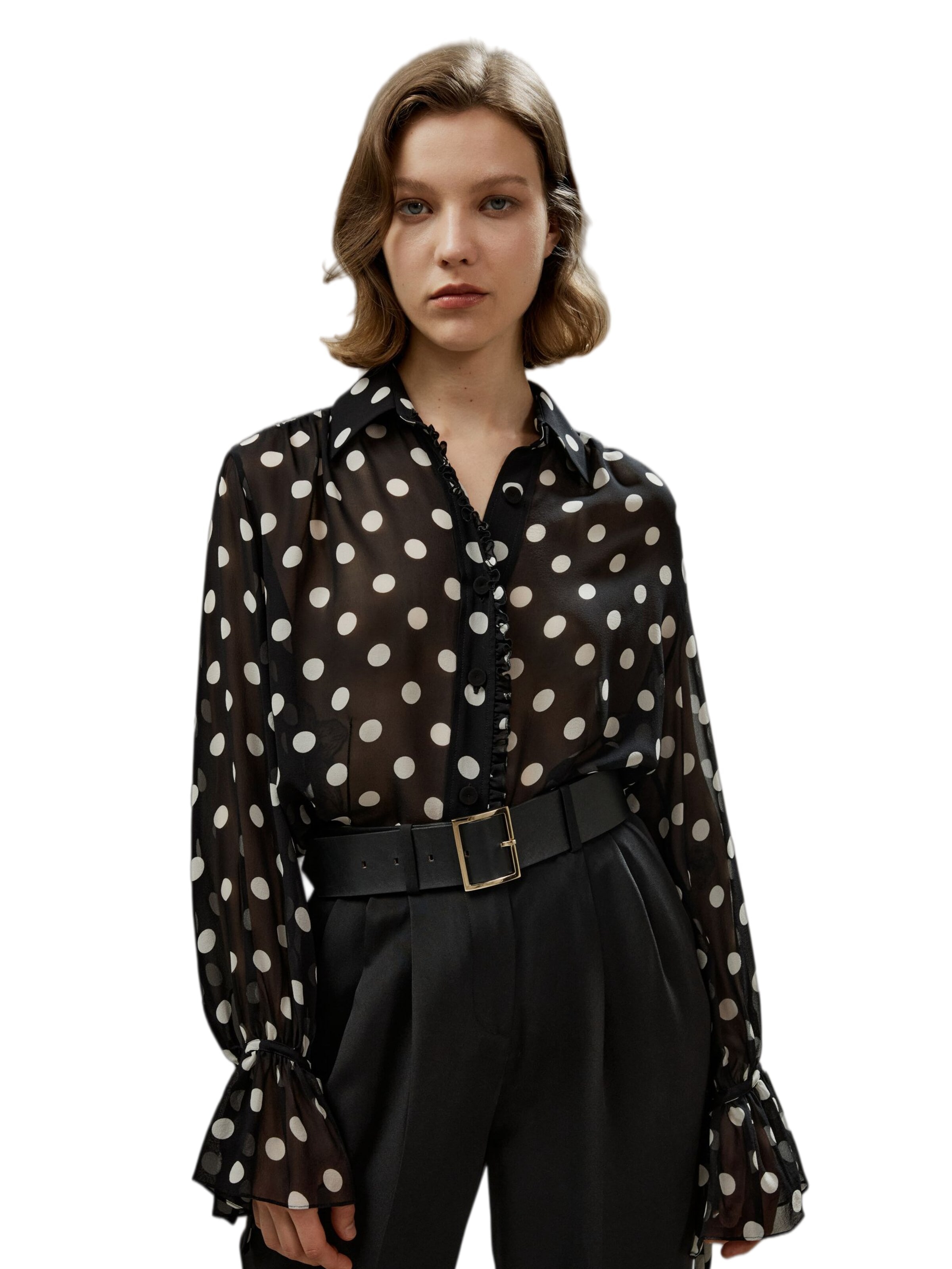 Lilysilk Bluse 'Georgette'‌‌‌‌‌ in Schwarz: Vorderseite