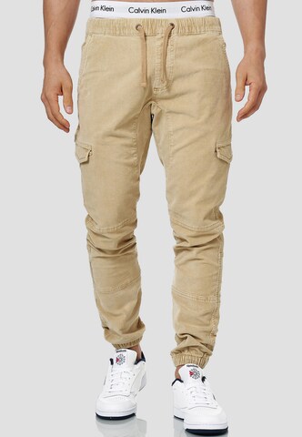 INDICODE JEANS Regular Cargohose 'Walker' in Beige: predná strana