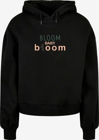 Merchcode Sweatshirt 'Spring - Bloom Baby' in Zwart: voorkant
