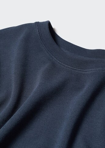 MANGO Sweatshirt 'Pique' in Blauw