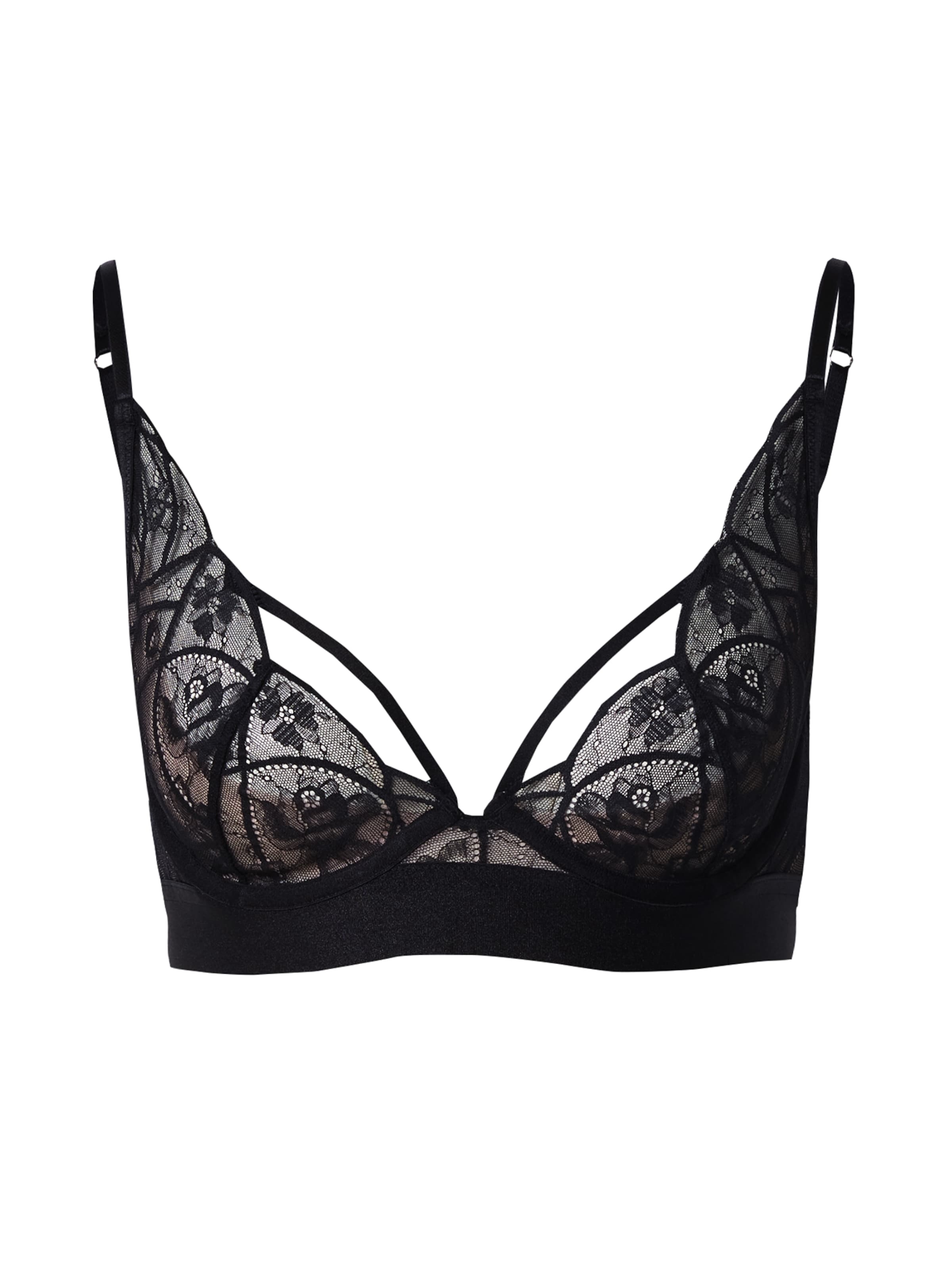 Hunkemöller Kolmio Rintaliivi 'Luna' värissä musta: etupuoli