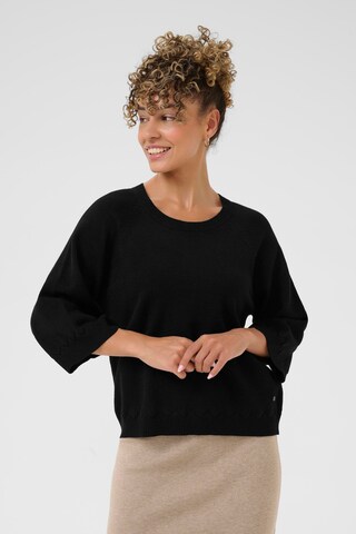 Cream Sweater 'Dela' in Black: front