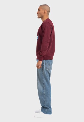 Oldskull Sweatshirt 'Retro Pixel Wave Logo Graphic' in Red