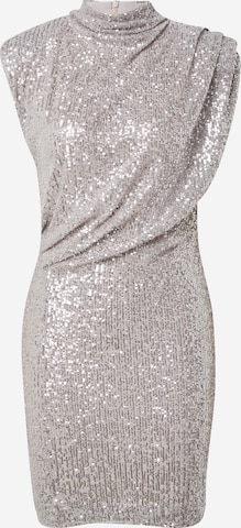 Robe de cocktail SWING en argent : devant