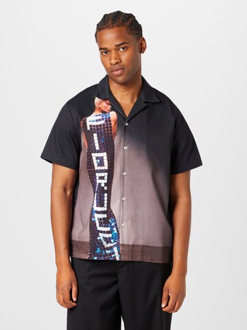 Fiorucci Regular fit Button Up Shirt in Black: front