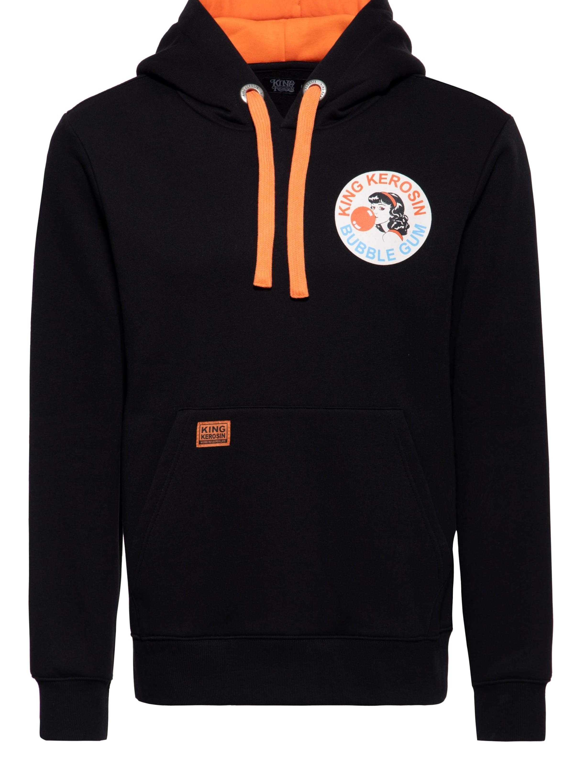 King Kerosin Sweatshirt 'Bubble Gum' in Black: front