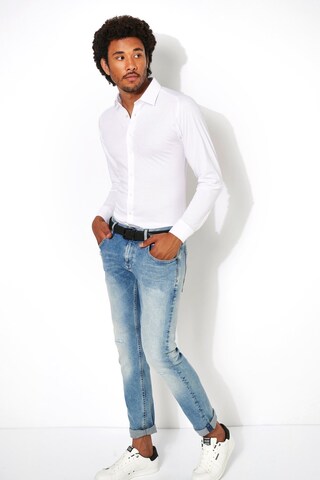 DESOTO Slim fit Button Up Shirt in White