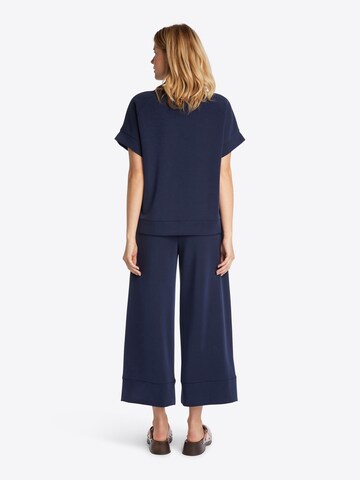 Rich & Royal Wide leg Pleat-Front Pants in Blue