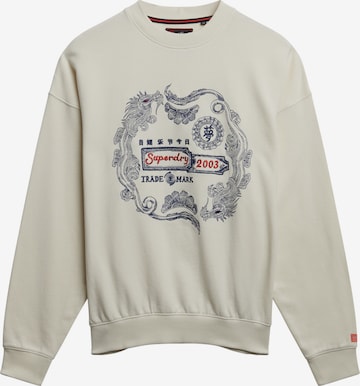 Superdry Sweatshirt 'Tokyo Narrative' in Wit: voorkant
