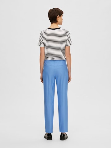SELECTED FEMME Regular Trousers with creases 'Eliana' in Blue