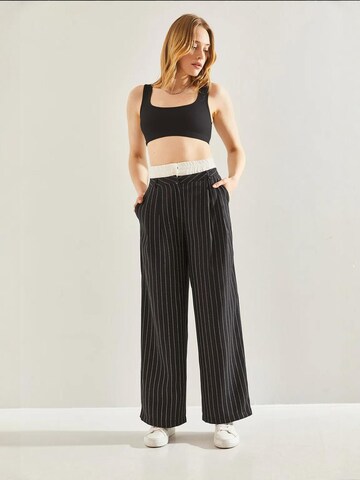 Wide Leg Pantalon Bianco Lucci en noir