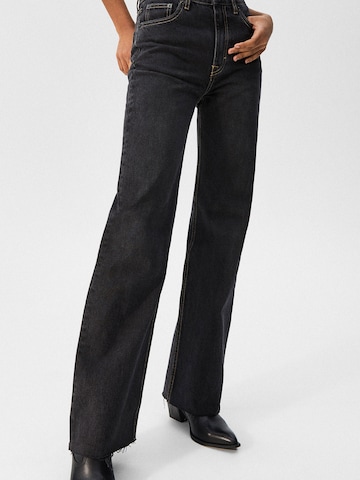 Wide leg Jeans de la Pull&Bear pe negru
