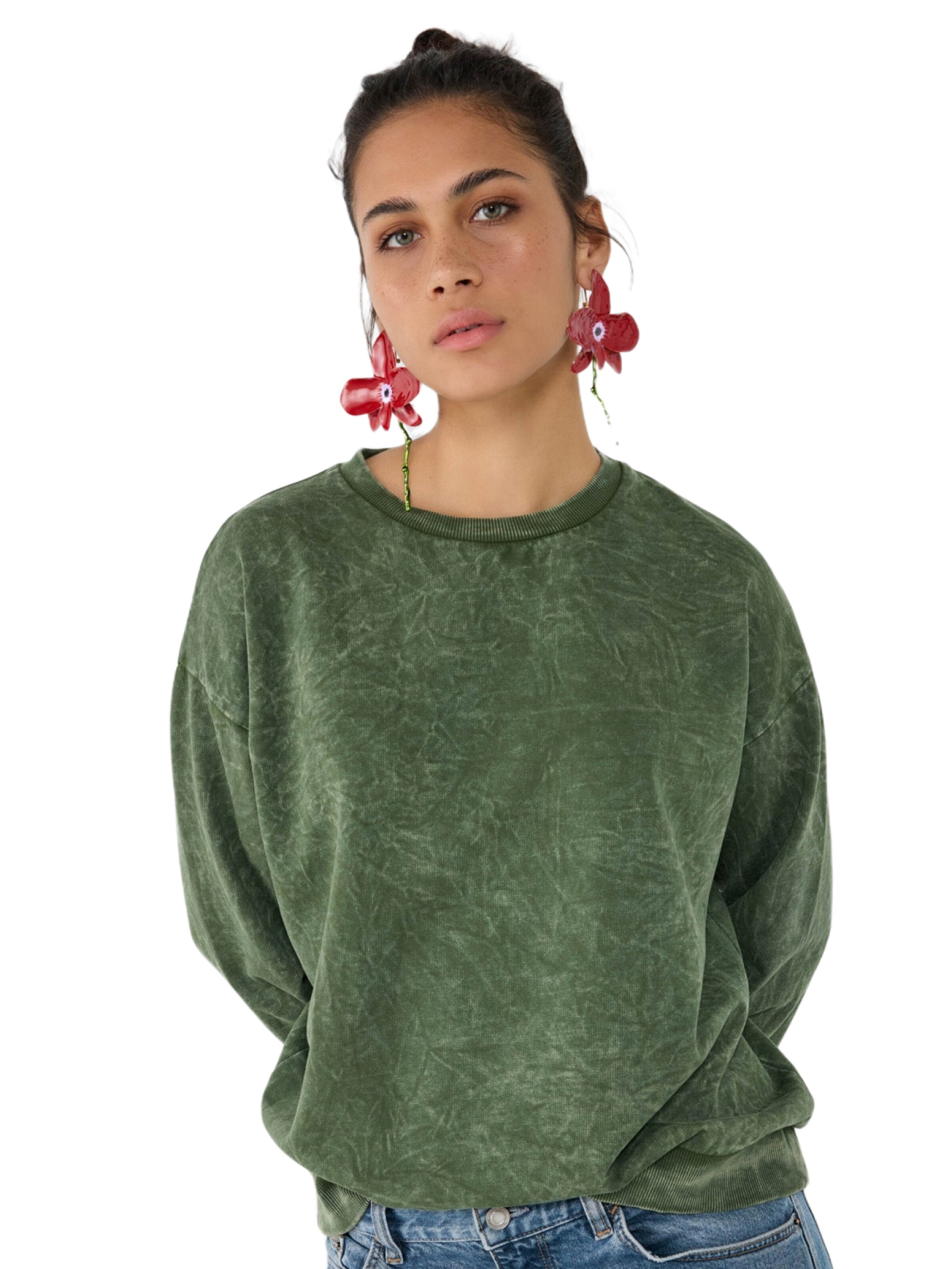 No Matter What Pullover in Grün: Vorderseite