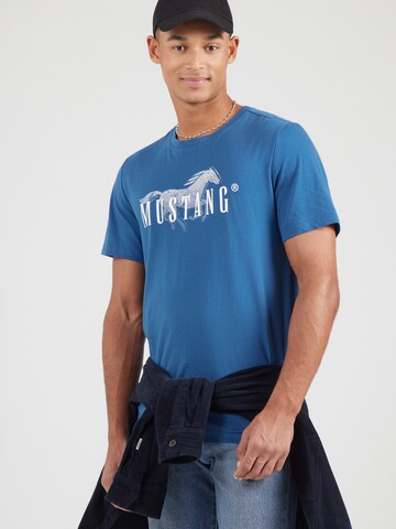 MUSTANG Majica 'Austin' | modra barva: sprednja stran