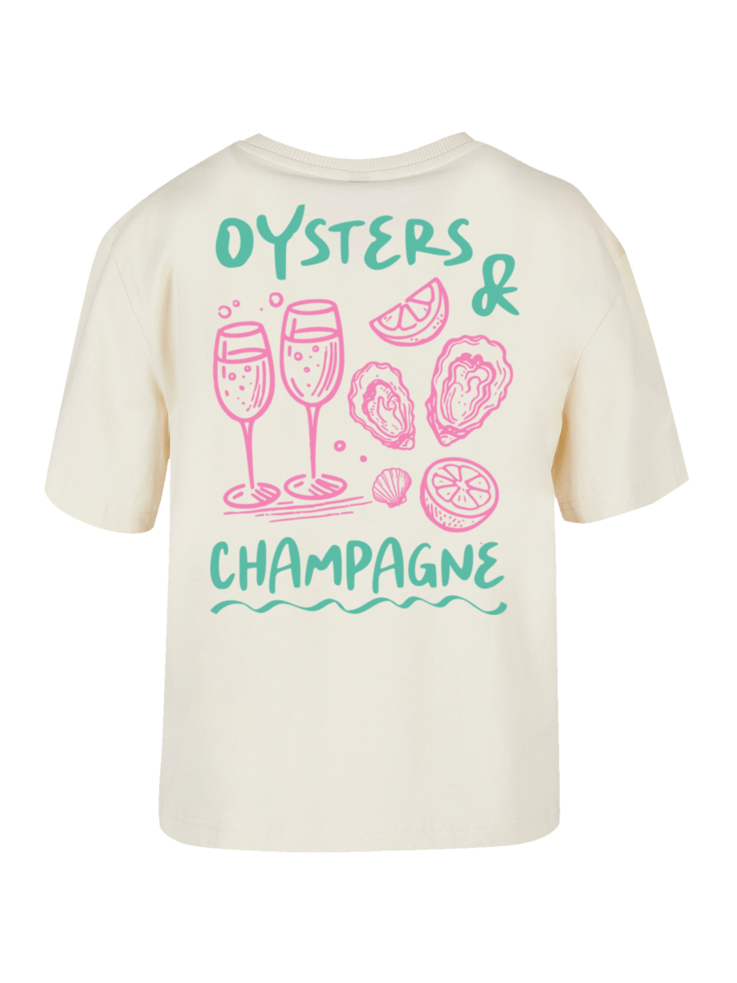 T-shirt 'Oysters And Champagne' F4NT4STIC en beige