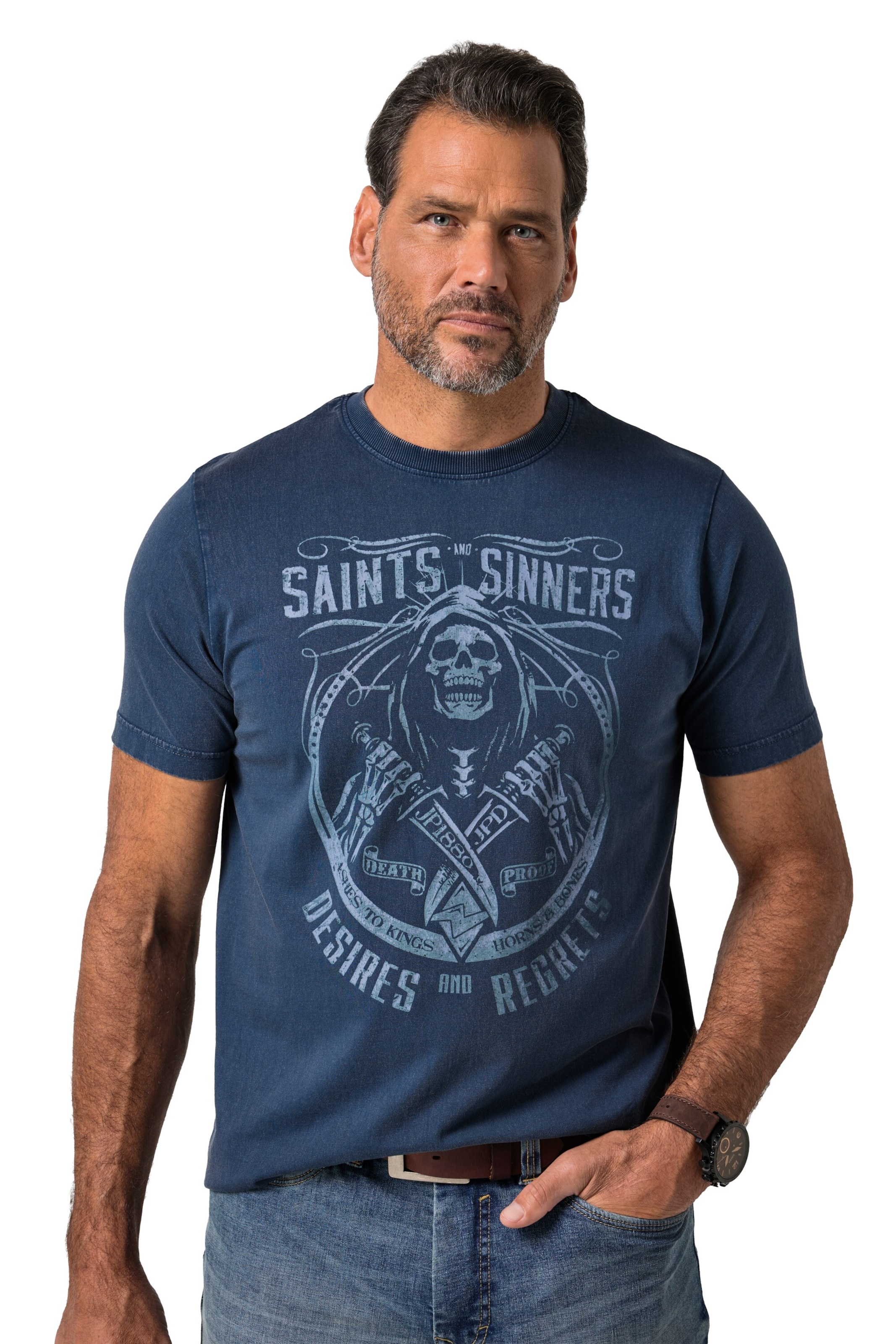 JP1880 T-Shirt in Blau: Vorderseite
