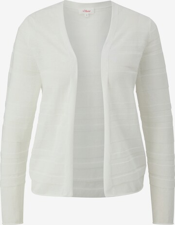 s.Oliver Knit Cardigan in White: front