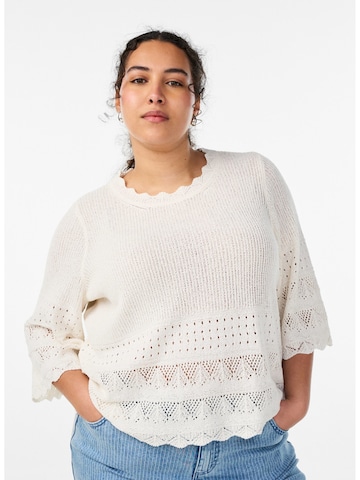 Pull-over 'MFREYA' Zizzi en blanc : devant