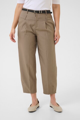 Kaffe Regular Trousers in Grey: front