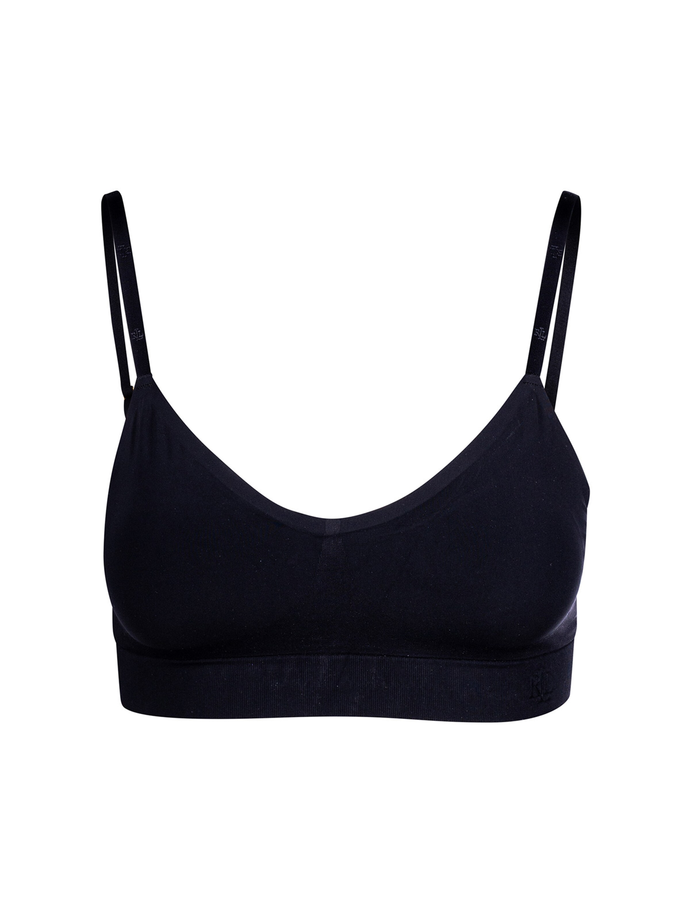 Lauren Ralph Lauren Bralette Bra ' Luxe Smoothing ' in Black: front