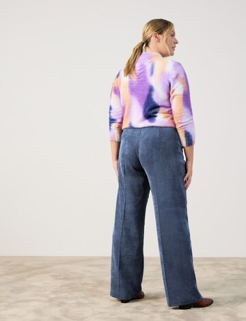 SAMOON Regular Trousers with creases in Blue