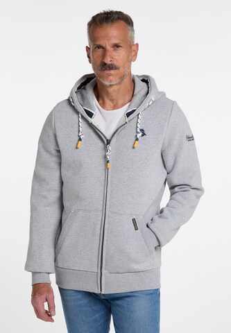 Schmuddelwedda Zip-Up Hoodie in Grey: front