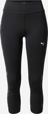 PUMA Skinny Workout Pants in Black: front