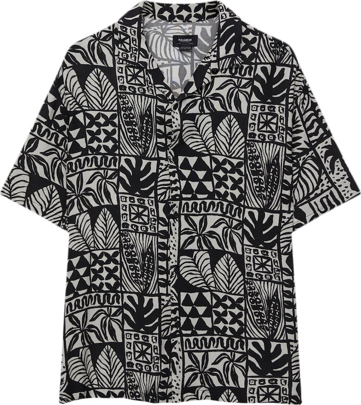 Pull&Bear Regular Fit Hemd in Schwarz GN6694 Pull&Bear Regular Fit Hemd in Schwarz GN6694