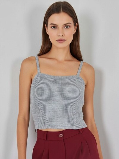 Bigdart Haut 'Crop Top' en S-M en gris, Vue avec produit
