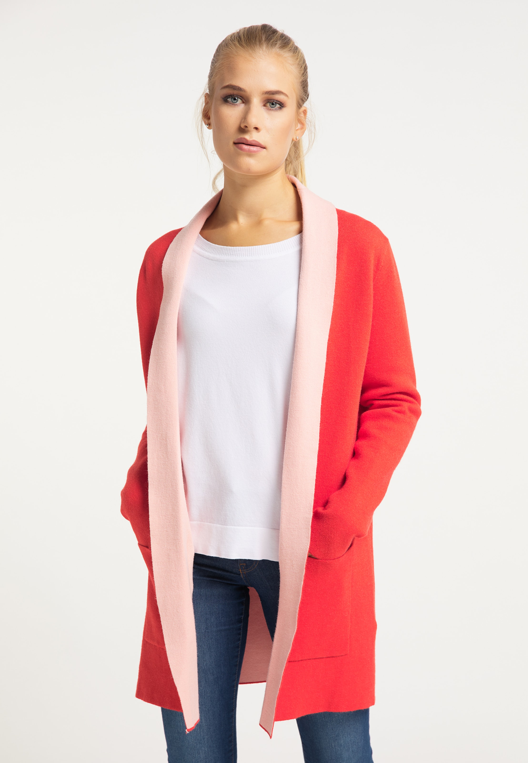 Frauen Pullover & Strick usha BLUE LABEL Strickjacke in Lachs - VN32945 Frauen Pullover & Strick usha BLUE LABEL Strickjacke in Lachs - VN32945