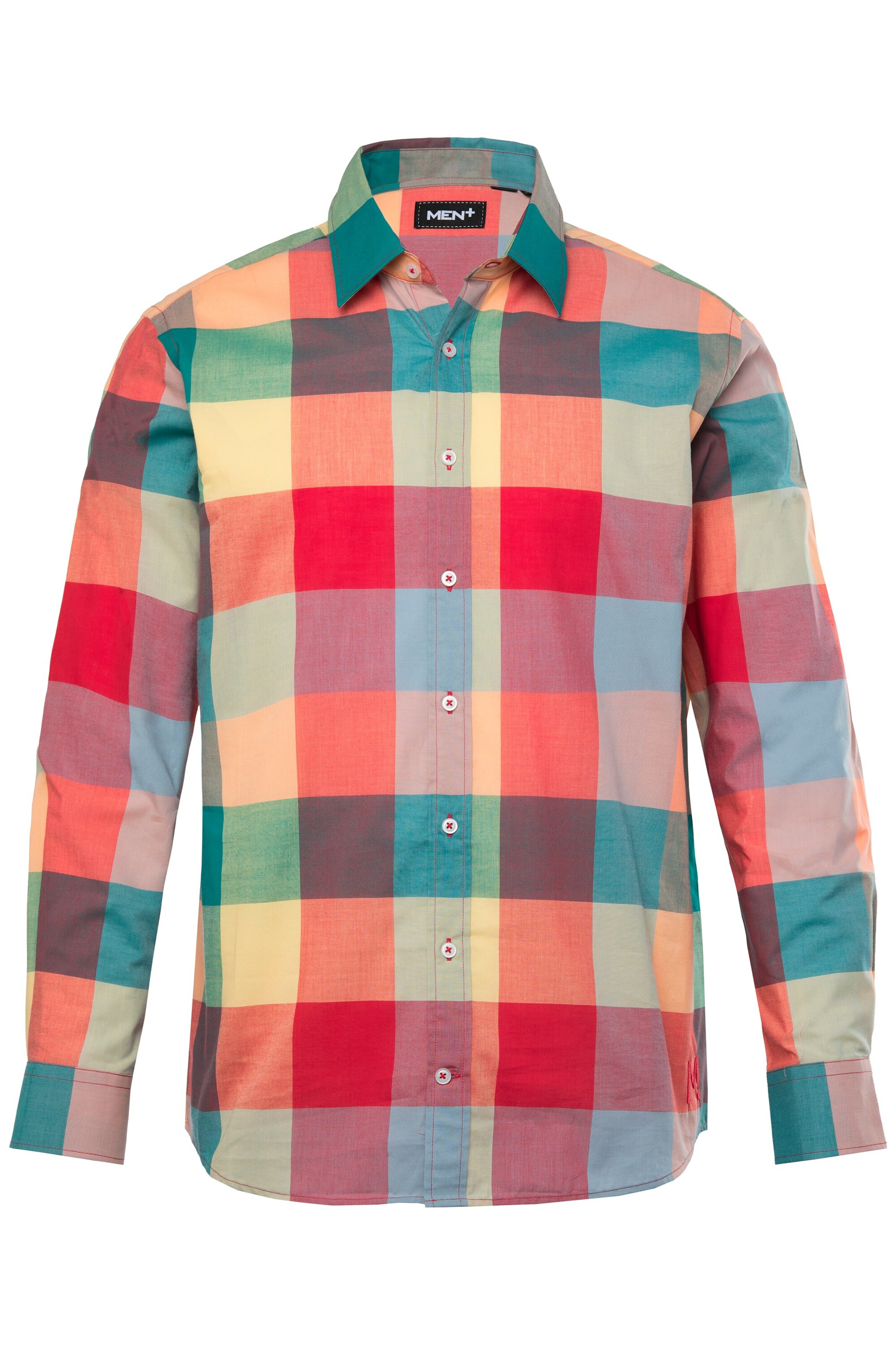 Men Plus Comfort fit Overhemd in Rood: voorkant