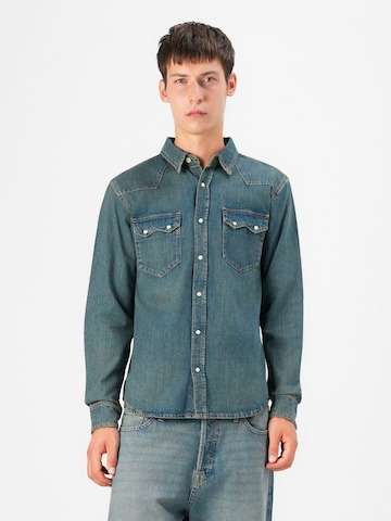 JACK & JONES Regular fit Button Up Shirt in Blue: front