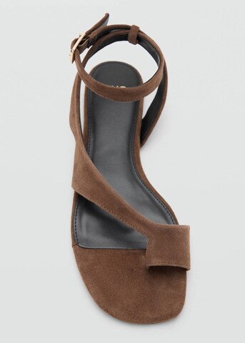 MANGO T-Bar Sandals 'Font' in Brown