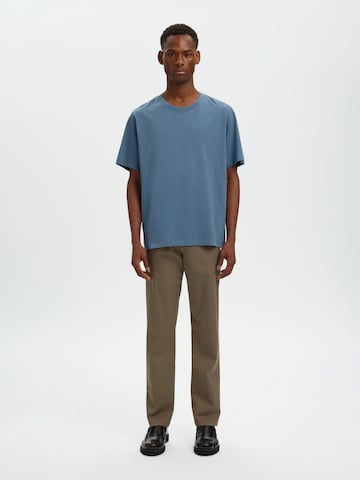 SELECTED Футболка 'SLHASPEN' в Синий