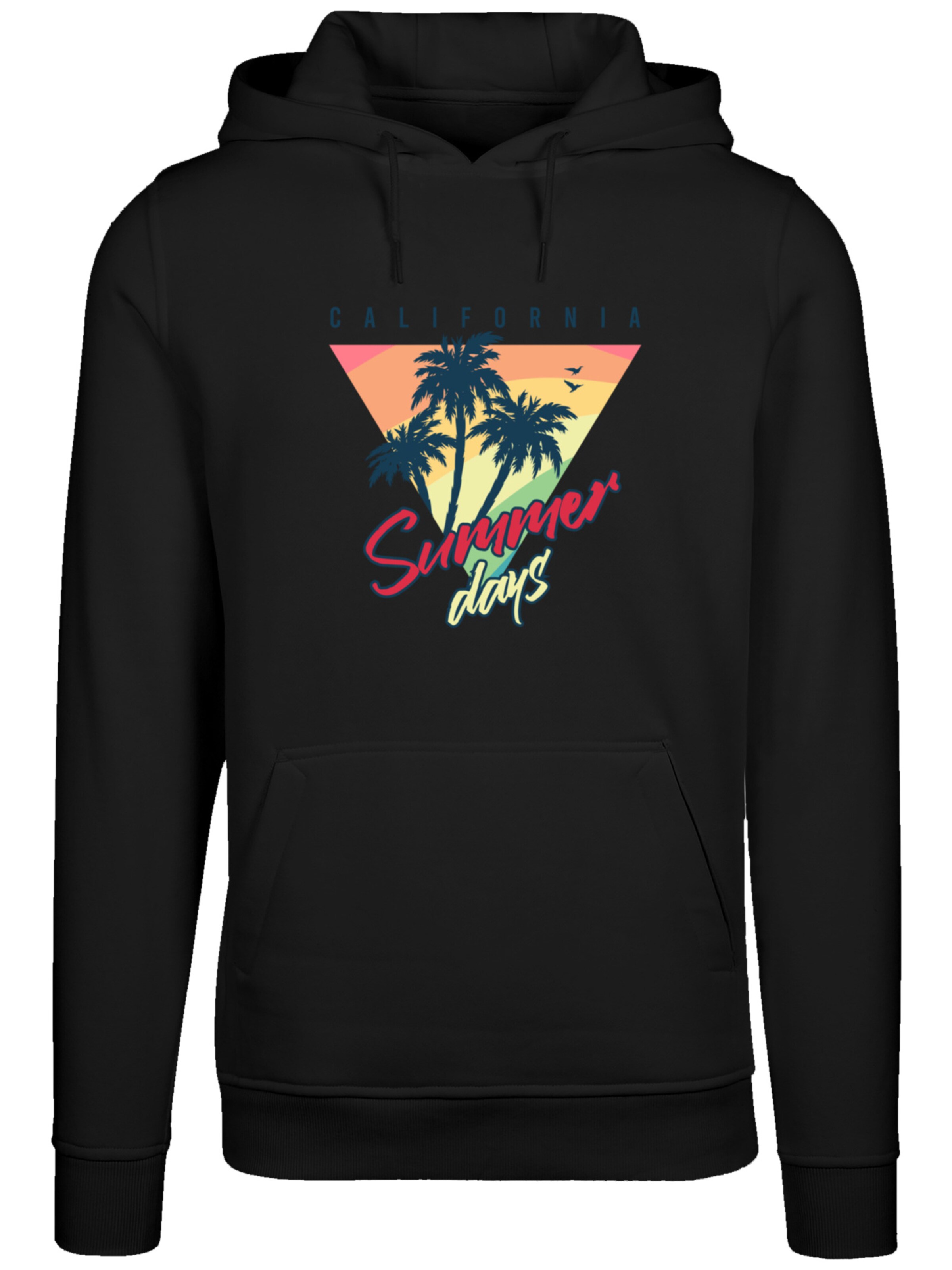 Sweat-shirt 'California Palmen Retro' F4NT4STIC en noir : devant