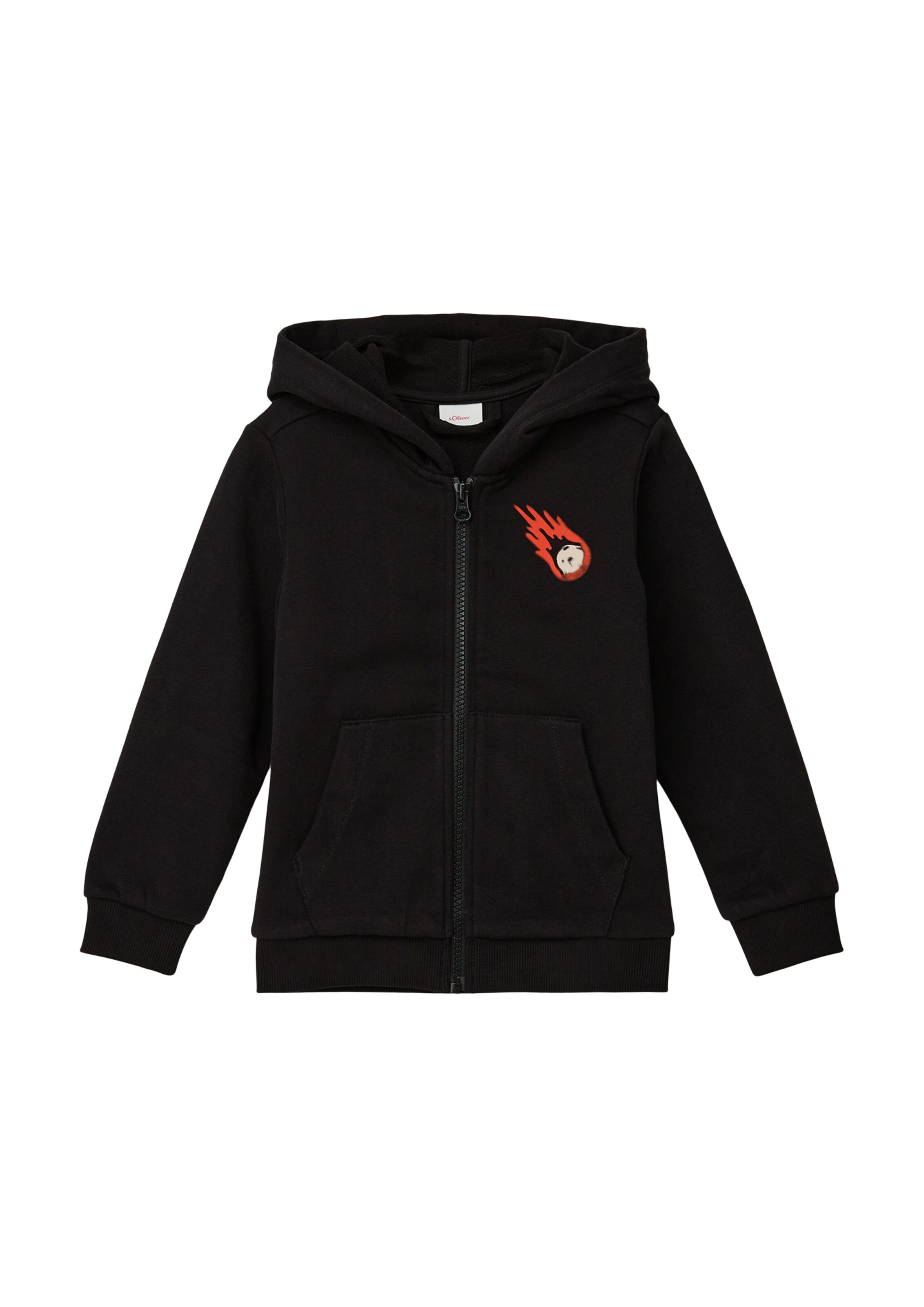s.Oliver Sweatjacke in Schwarz: Vorderseite